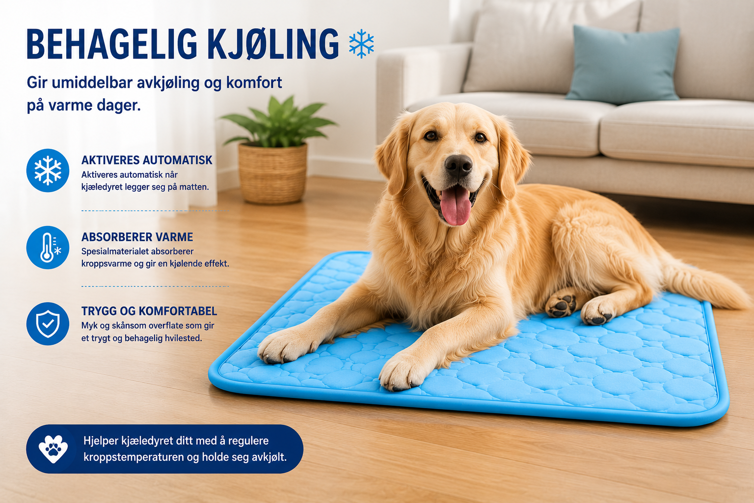 PetComfort™ - kjølende teppe for hund og katt
