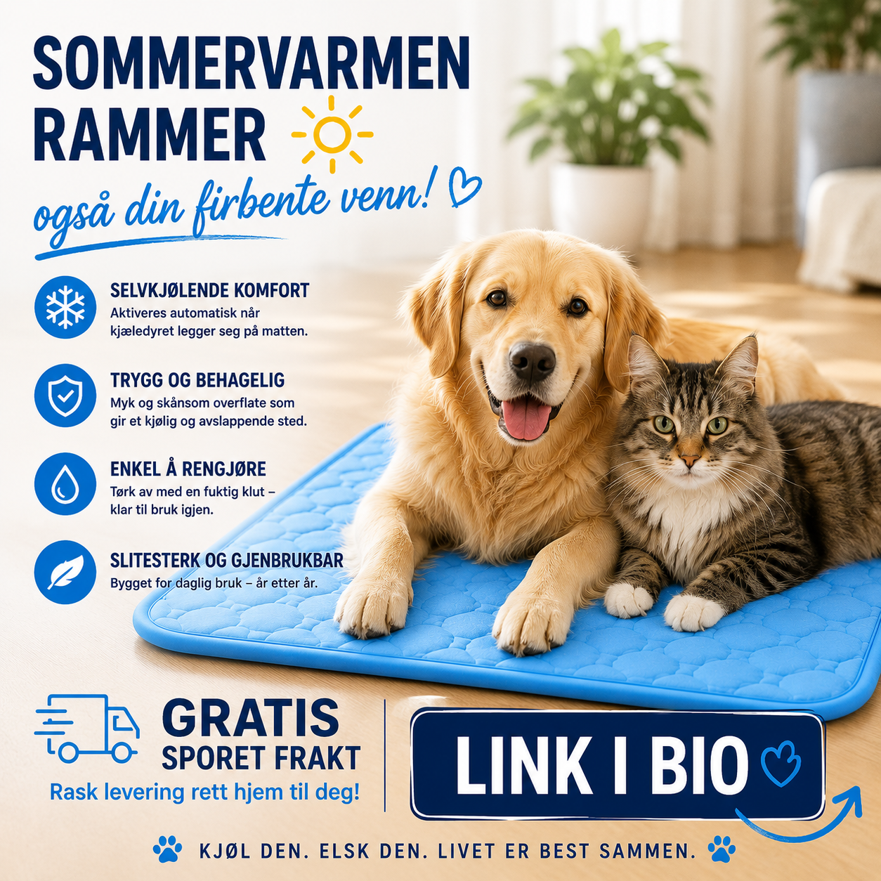 PetComfort™ - kjølende teppe for hund og katt